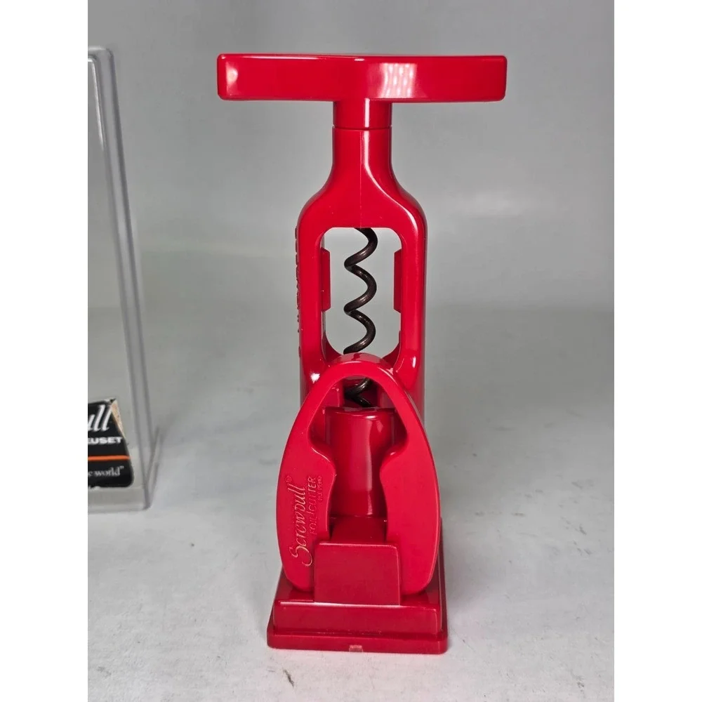 Screwpull Le Creuset Corkscrew Bottle Opener Foil Cutter Red France Vintage Rare